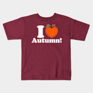 I [Love] Autumn! - Tricolored Outline Kids T-Shirt